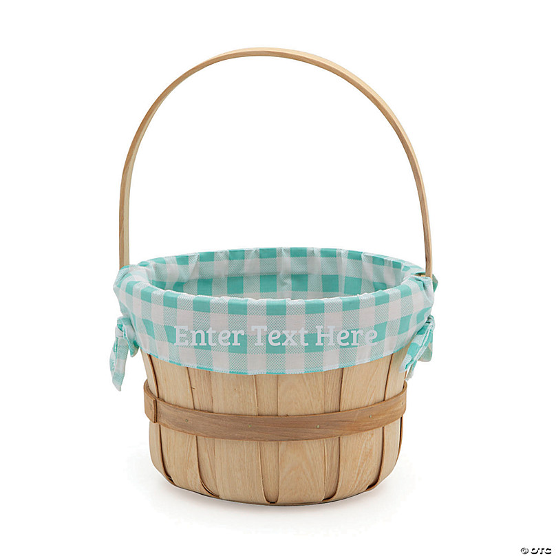 Personalized Blue Gingham Easter Basket Oriental Trading