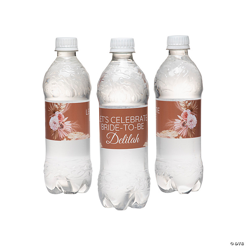Personalized Boho Neutral Water Bottle Labels - 50 Pc.