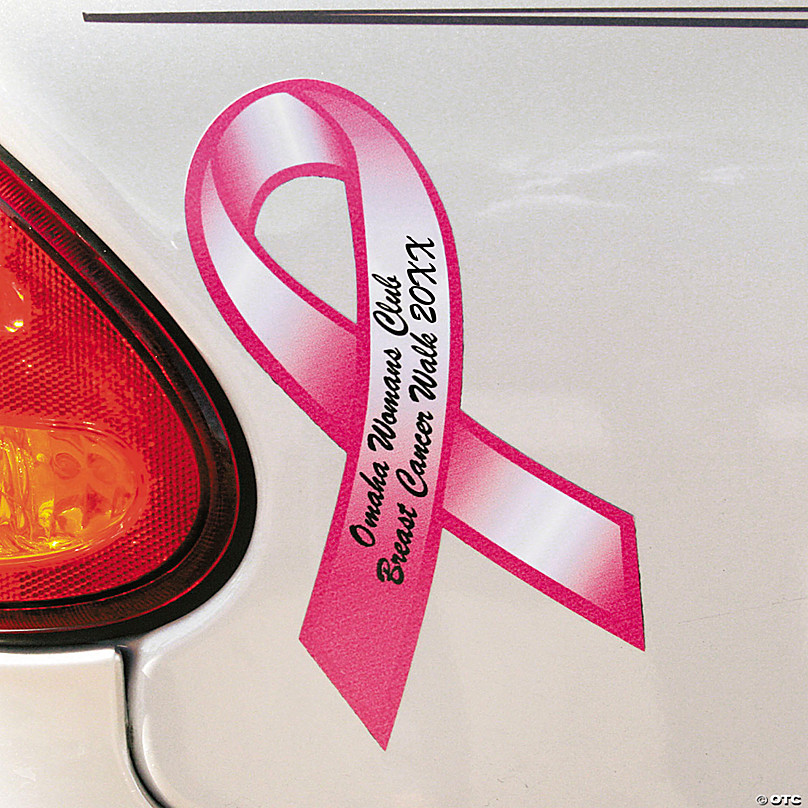 Printed Heart Ribbon Car Sign Magnets