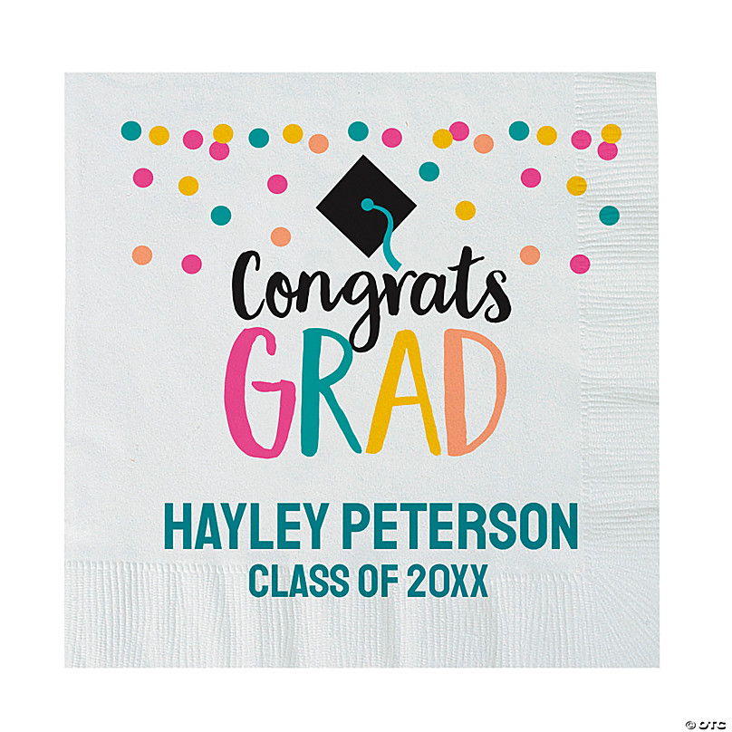 Personalized Congrats Grad Girl Paper Luncheon Napkins - 50 Pc ...