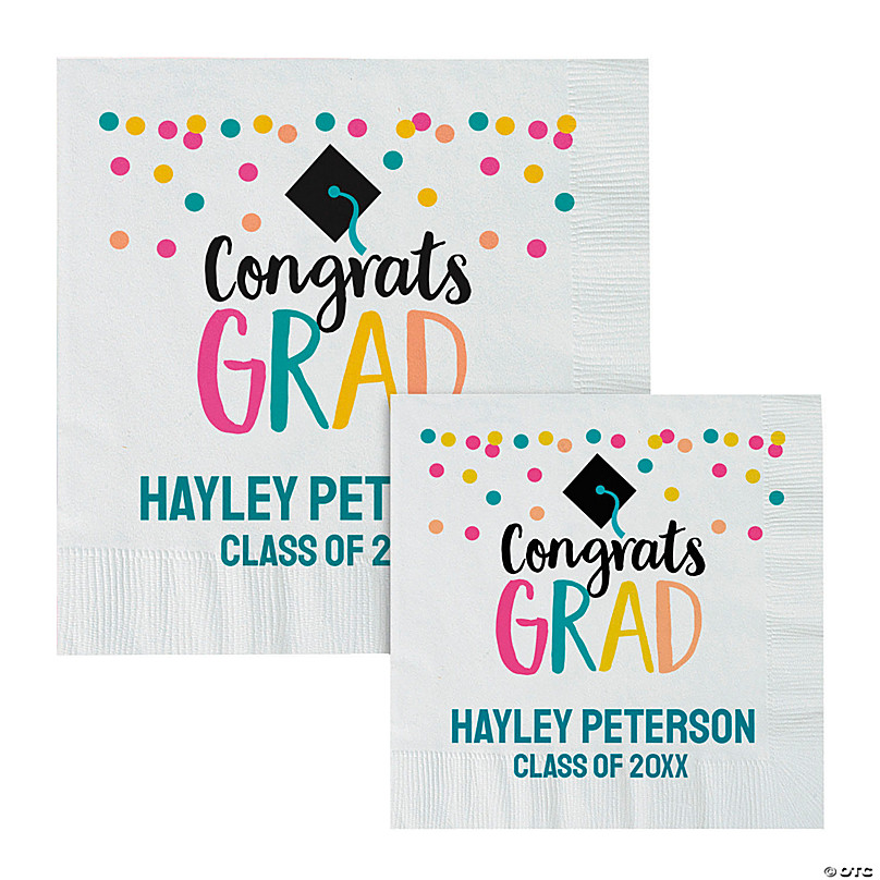 Personalized Congrats Grad Girl Paper Napkins - 50 Pc.  Oriental Trading