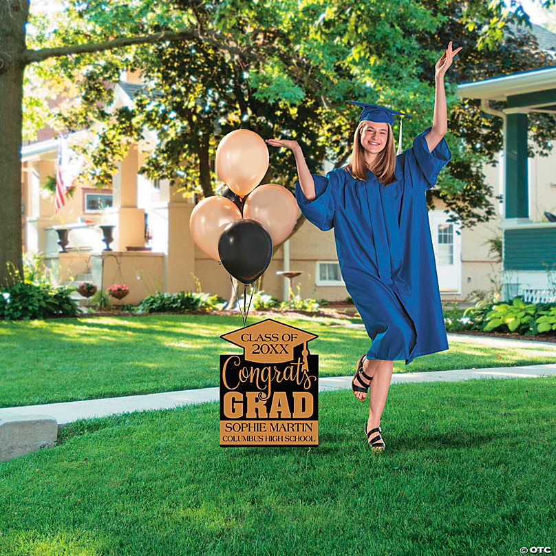 Personalized Congrats Grad Yard Sign Oriental Trading