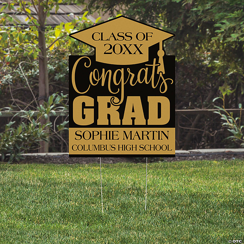 Custom Graduation Party Personalized Lawn Sign Congratulations Class of 2020 Graduate Personalized Yard Sign with Metal Stake 