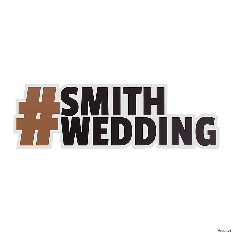 Gold & Purple Stripes Social Media Hashtag Photos Personalised Wedding Sign 