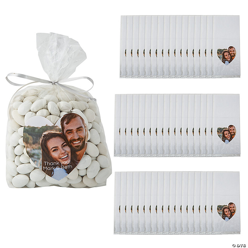 Personalized Wedding Welcome Bags with satin ribbon and custom