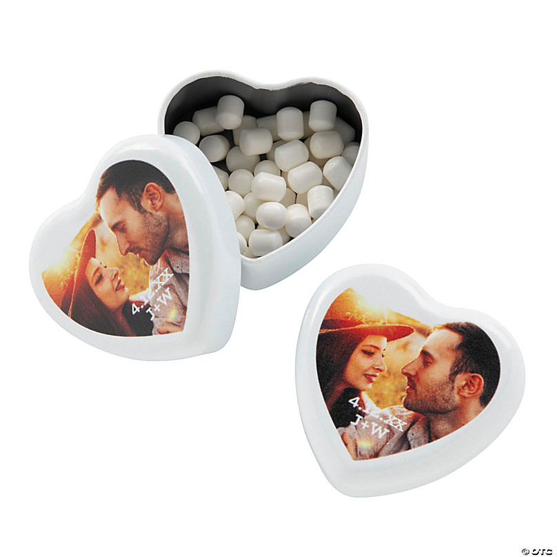 White Heart Shaped Mint Tins (24Pc) - Edibles - 24 Pieces