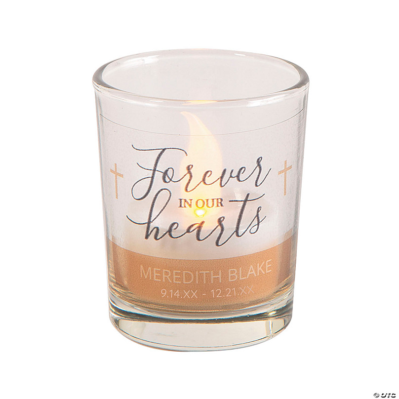 Bereavement Gift 1 Personalized ETCHED 3" Glass Candle Holder for Funeral 