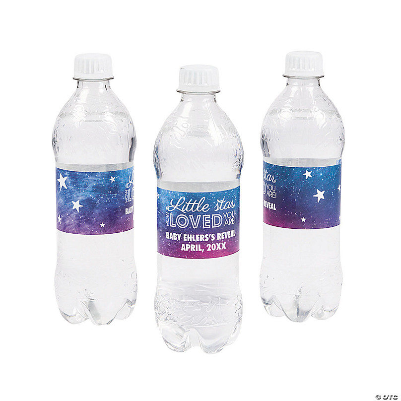 Twinkle Little Star Gender Neutral Baby Shower Waterproof Water Bottle Wrapper