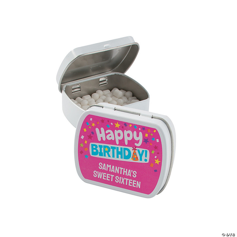 Personalized Happy Birthday Mint Tins - 24 Pc.