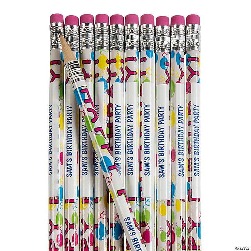 Happy Birthday Fiesta Pencils - 12 pencils
