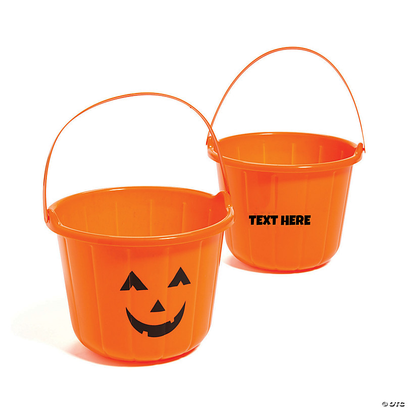 Personalized Jack-O’-Lantern Trick-or-Treat Bucket | Oriental Trading