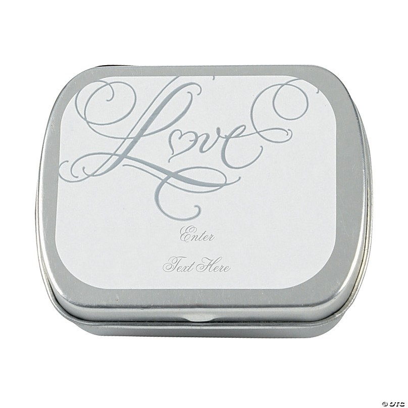  White Heart Shaped Mint Tins (24pc) for Wedding