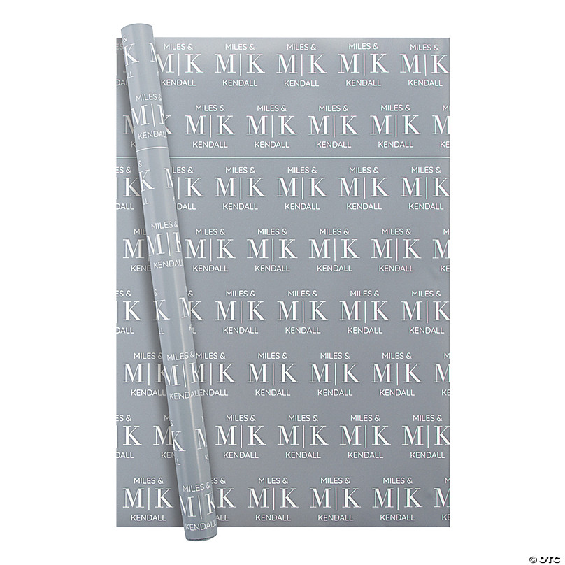 Oriental Trading Company Personalized Modern initials Wedding Wrapping Paper