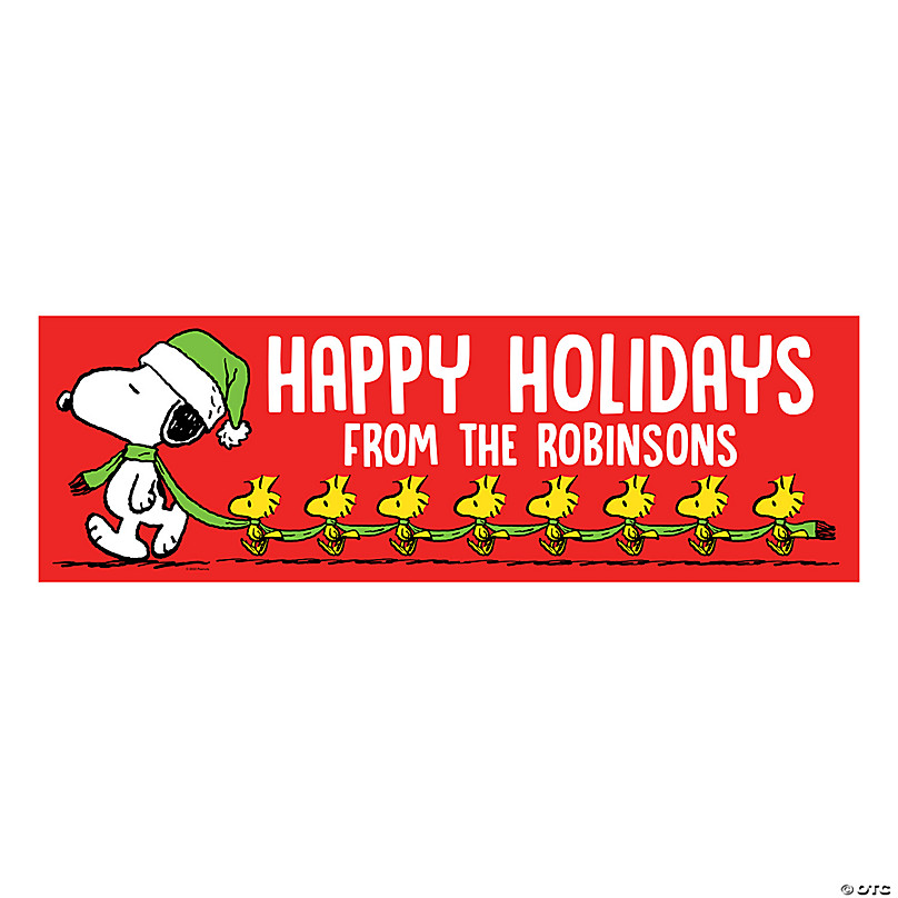 Personalized Peanuts® Christmas Custom Banner | Oriental Trading