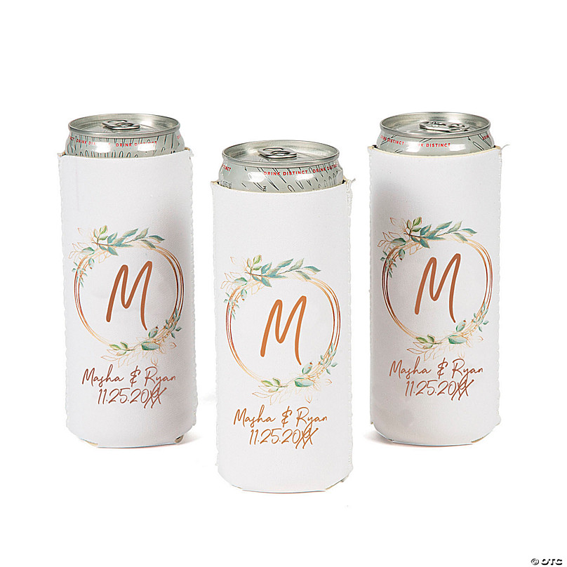 Modern Logo Can Coolers, Custom Printed Can Huggers, Engagement