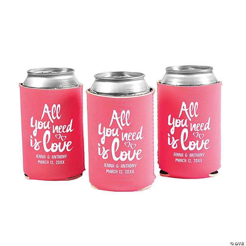 Custom Neoprene Foam Beer Can Drink Holder - White - Forever Wedding Favors