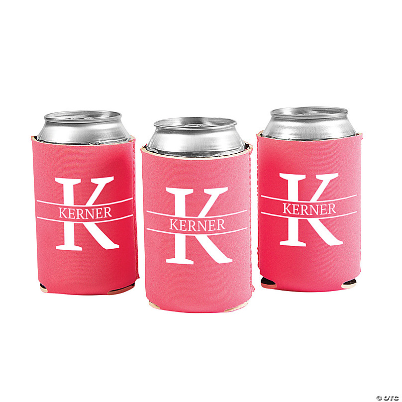 Pink Can Cooler 12 Oz.  Personalized Can Coolers