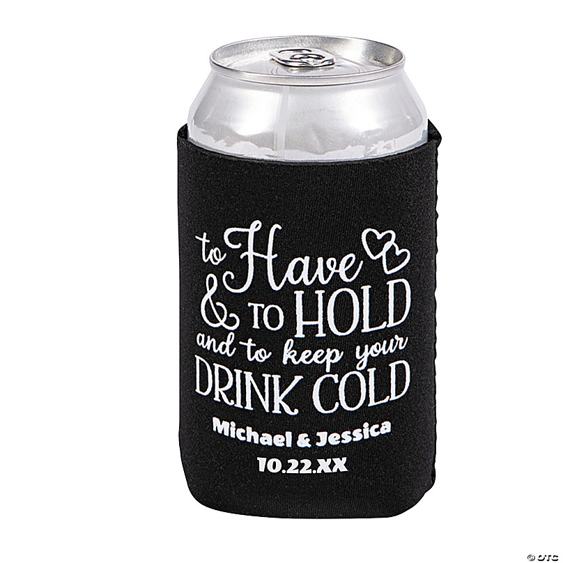 Custom Neoprene Foam Beer Can Drink Holder - White - Forever Wedding Favors