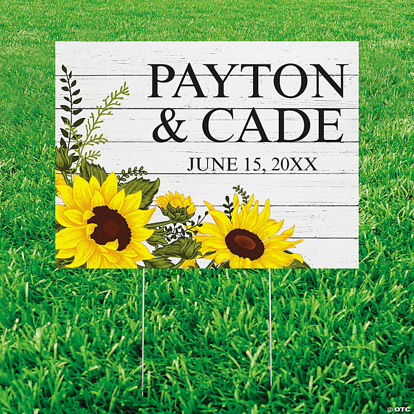 Personalized Rustic Sunflower Yard Sign Oriental Trading