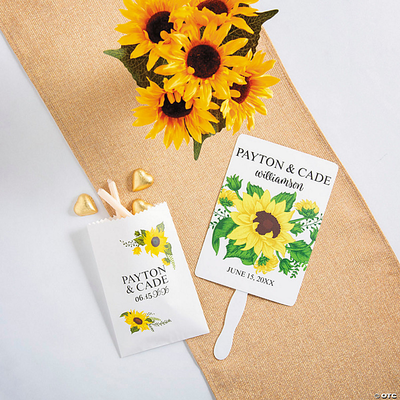 Personalized Sunflower Wedding Welcome Bags Kit - 12 Pc