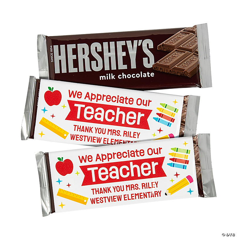 Personalized Teacher Appreciation Candy Bar Labels - 12 Pc. | Oriental ...