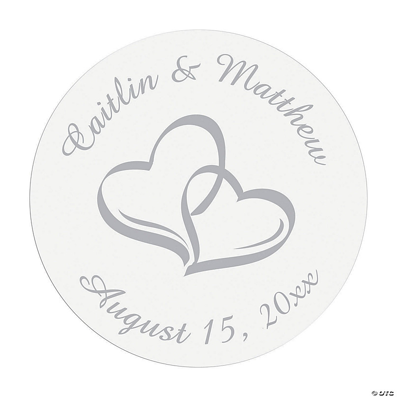 44 Modern Heart Hearts Wedding Fan Favor Stickers