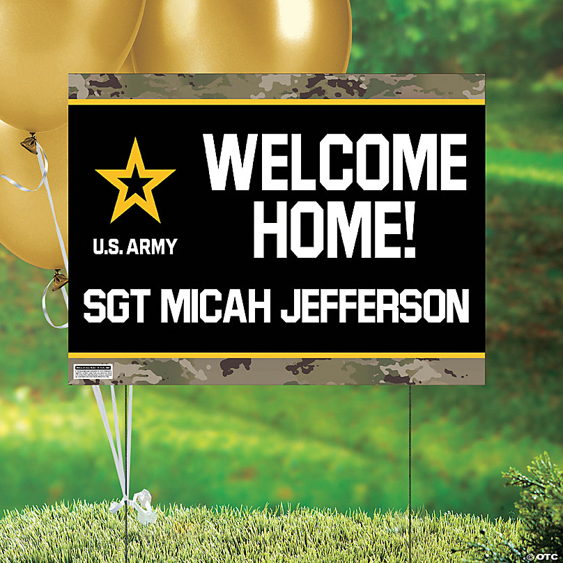 Personalized U S Army Welcome Home Yard Sign Oriental Trading - Welcome Home Military Party Decorations