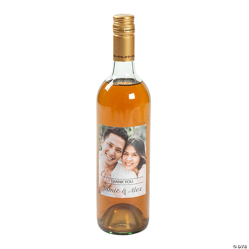 Personalized Wedding Custom Photo Wine Bottle Labels - 12 Pc.
