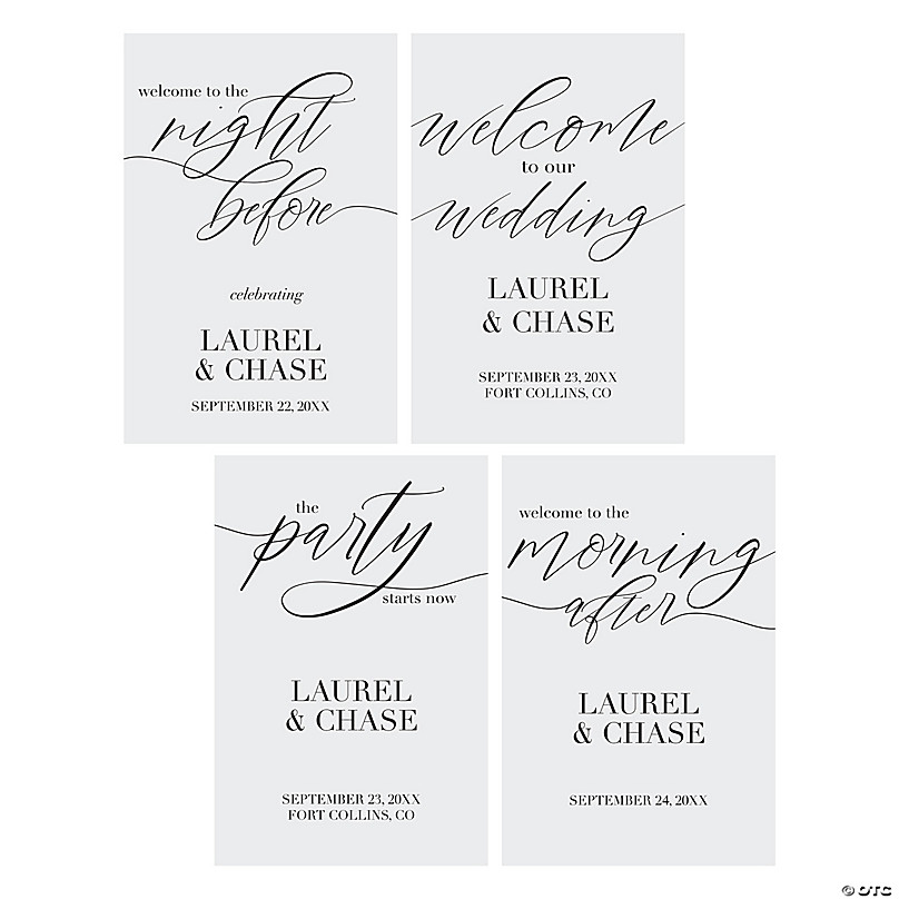 Personalized Wedding Sign Assortment - 4 Pc. | Oriental Trading