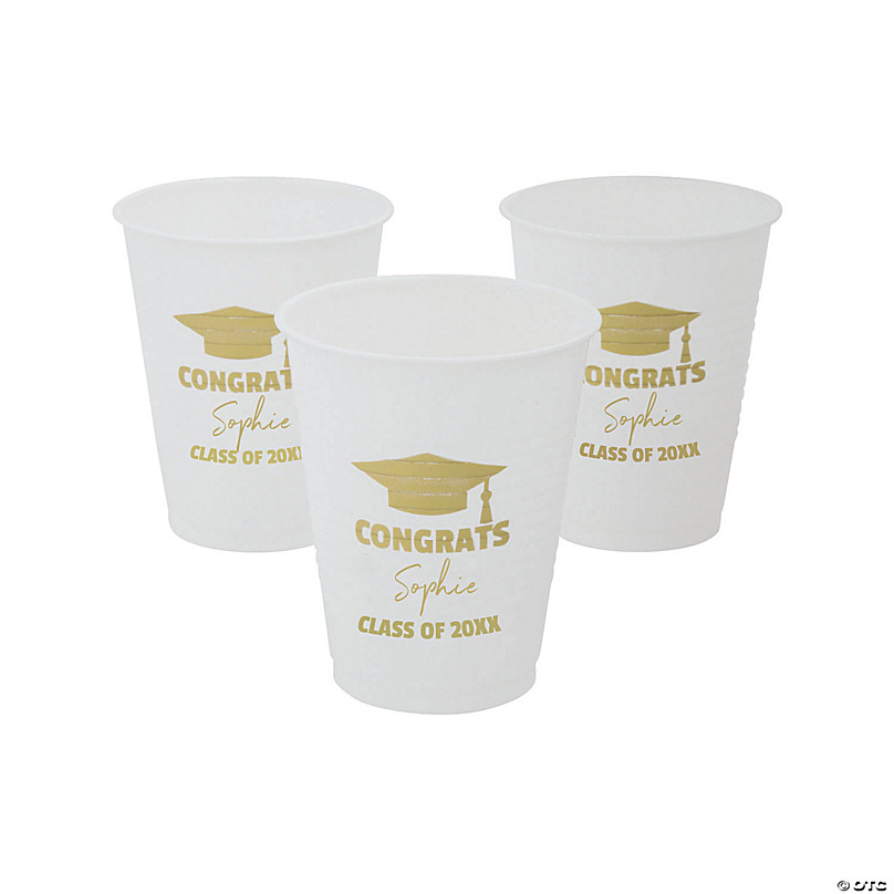 Blue Green Caps/Graduation Party Supplies and Tableware Fun Express 50 Plastic Graduation Disposable Cups/Red 