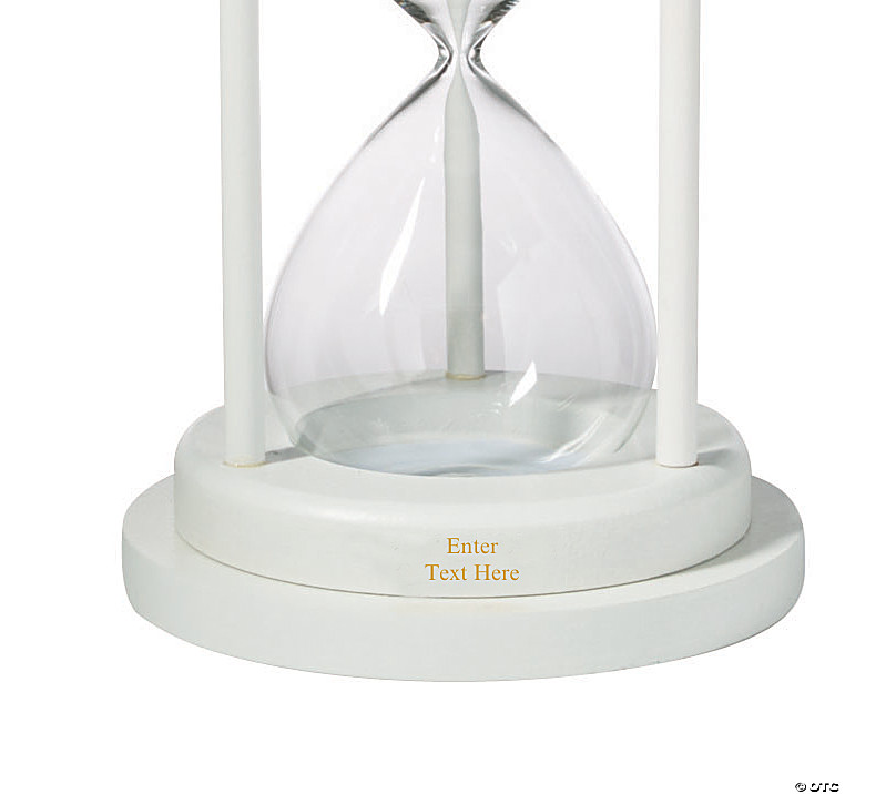 Personalized White Hourglass Unity Sand Ceremony Set - 3 Pc.