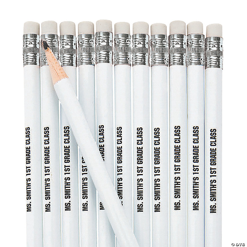 24 PC 7.5 Personalized White Pencils