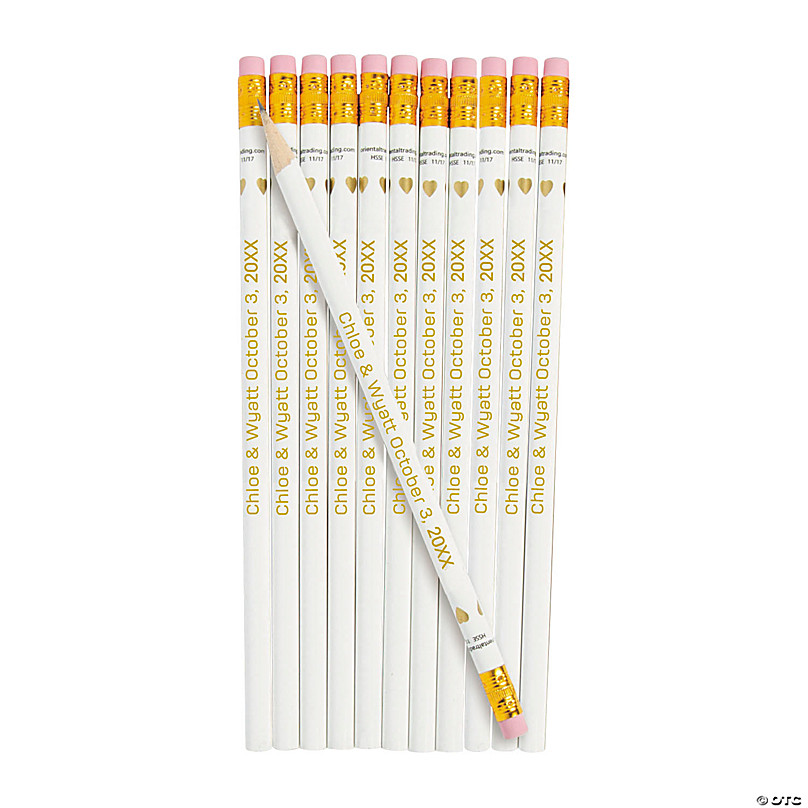 Mint Green Pencil Set of 24 Gold Foil Mini Pencils Wedding Bridal Shower Pencils Baby Shower Pencils