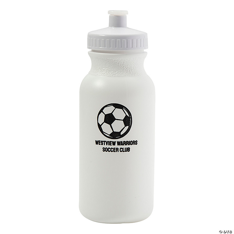 Personalized White Soccer Water Bottles – 50 Pc.