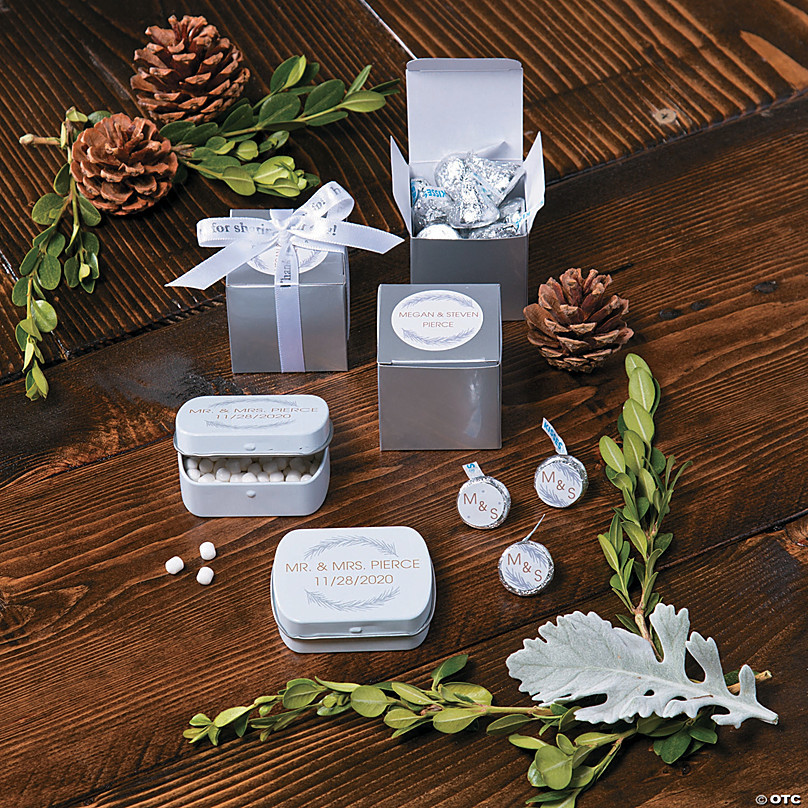 Personalized Winter Wedding Mint Tins - 24 Pieces, 12 Ounces