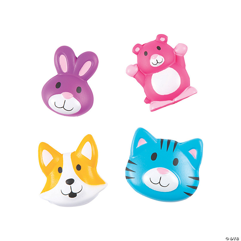 Whimsical Squishy Animal Stickers, Assorted, 4 Pieces
