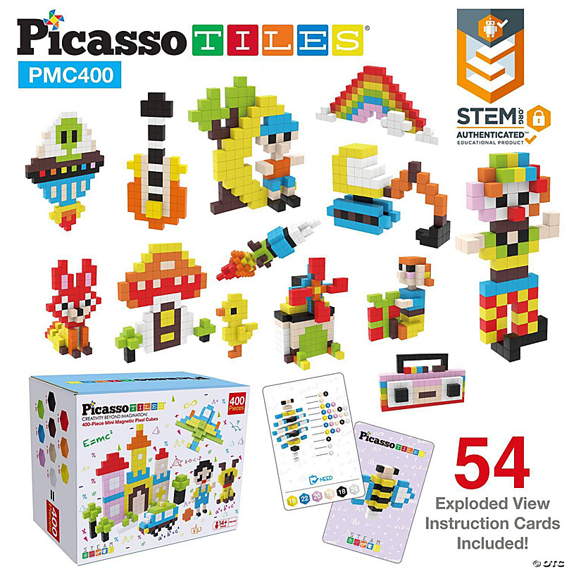 PicassoTiles Pixel Mini Magnetic Cube Puzzle 100pcs PMC100