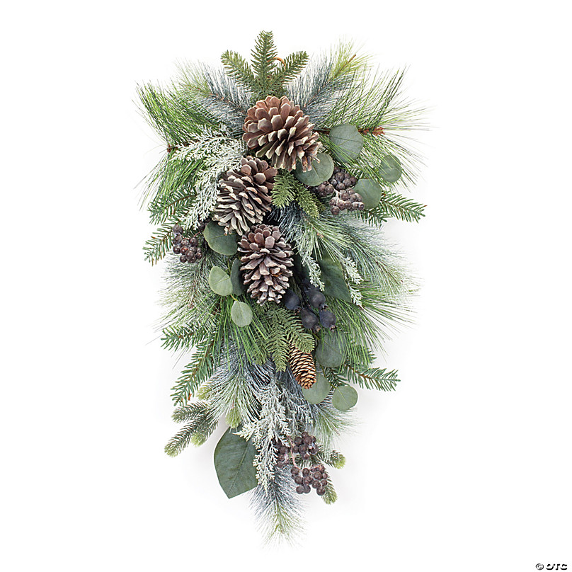 Melrose International Iced Twig Garland with Pinecones 5'L