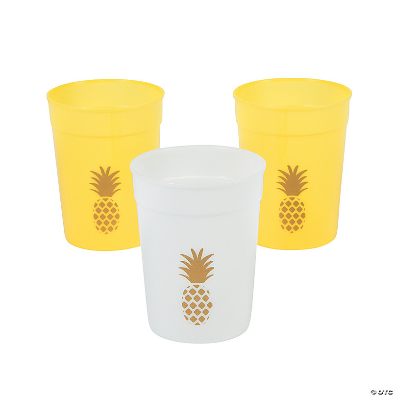 Sunshine Yellow Plastic Cups 12oz 50ct