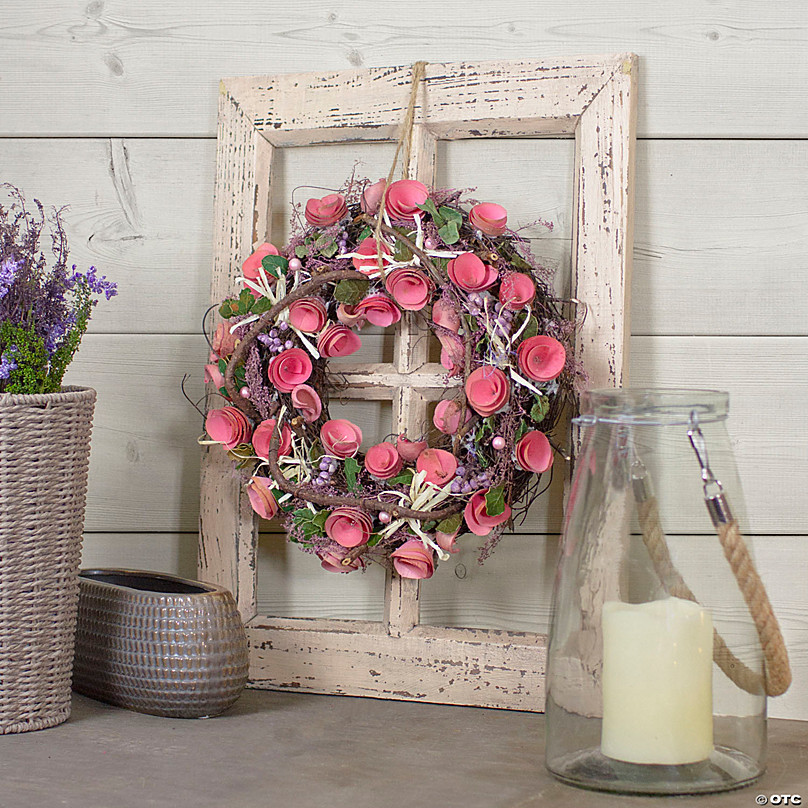 Heart-Shaped Peony Accent Faux Floral Wreath