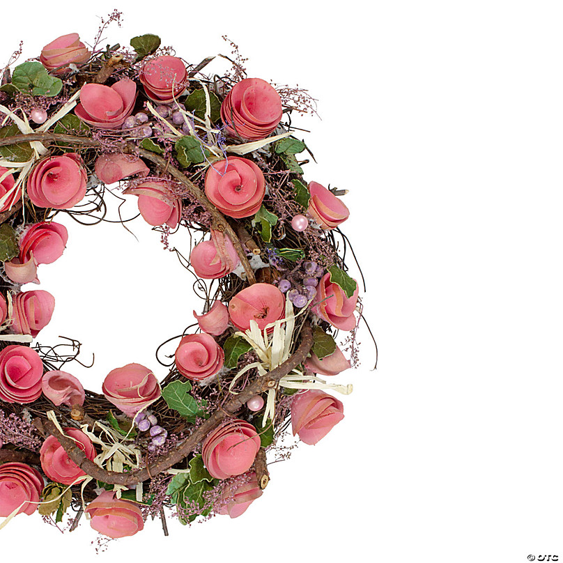 Heart-Shaped Peony Accent Faux Floral Wreath