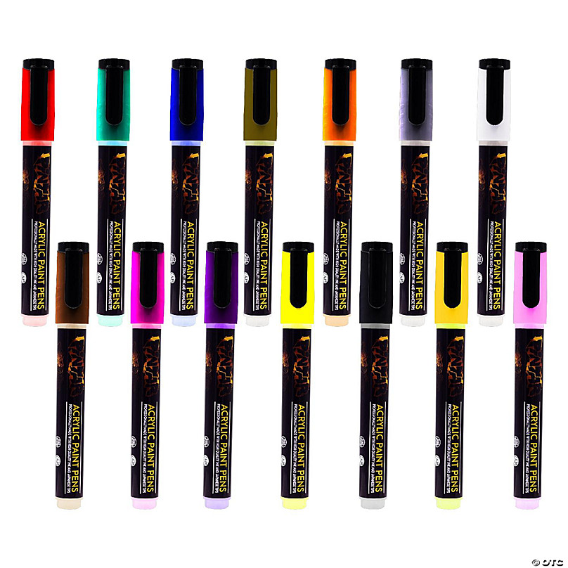 Pintar Premium Acrylic Paint Pens - (14 Colors) Medium Tip Pens