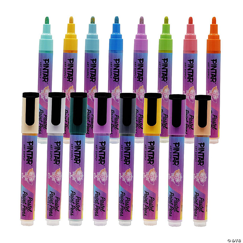 PINTAR Acrylic Premium Pastel Paint Pens Medium Tip 5.0mm Tips. 16 Vibrant,  Glossy, Water-based Acrylic Paint Pens, Paint On Rocks, Glass, Ceramic