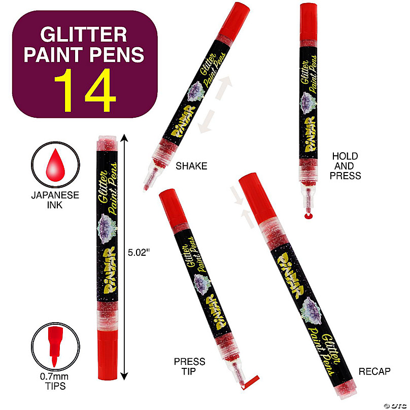 Pintar Art Supply Acrylic Glitter Paint 0.7mm Ultra Fine Tip Pens