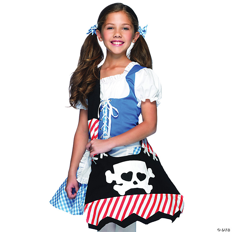 Girl's Brown Coat Pirate Costume 