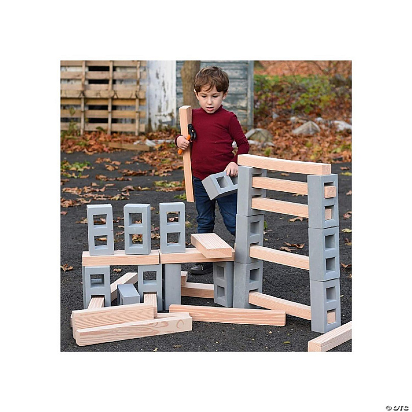 Playlearn Foam Wooden Beam Building Blocks – 24 Pieces