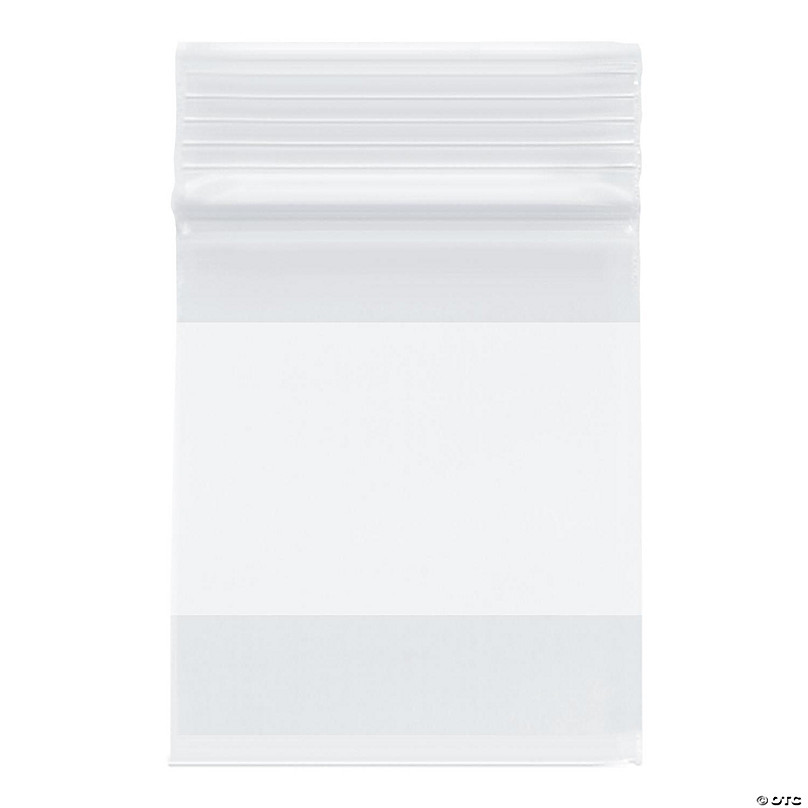 2 x 3, 2 Mil White Block Ziplock Bags