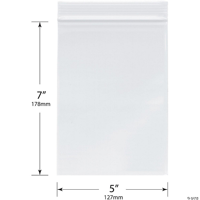 200 Reclosable Squeeze-Top Bags 5''x 5'' / 2 Mil Clear Plastic