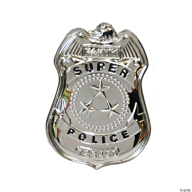 Mens Silver Police Badge Cop Officer ID Badge Wallet Fancy Dress Prop  Costume