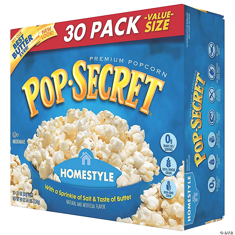 Pop Secret Premium Popcorn Homestyle, 3 oz, 30 Count